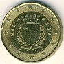 Euro - 20 Euro Cent - Malta - 2008 - Aluminio-Bronce - KM# 129 - 22.25 mm - Obv:  Crowned shield within wreath Rev:  Denomination and Map of Western Europe - 0
